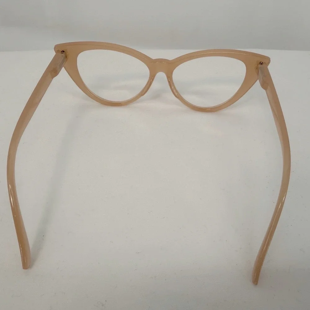 Soolala Women Cat Eye Reading Glasses Peach Tan Frames‎ +1.75 Pouch Chic 104-56